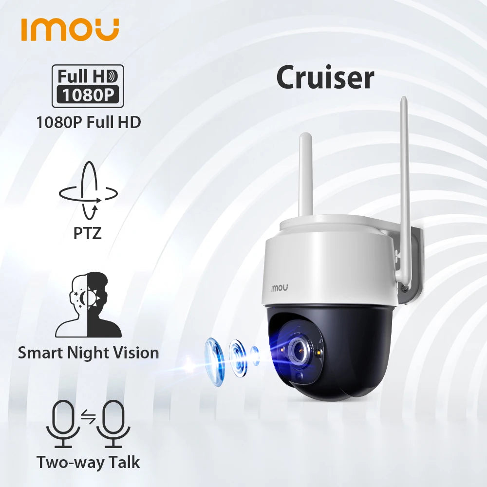 IMOU Cruiser IPC-S22F/IPC-S42F 2/4MP Wi-Fi Camera PTZ Outdoor IP67 Weatherproof Audio Recording Camera AI Human Detection Camera