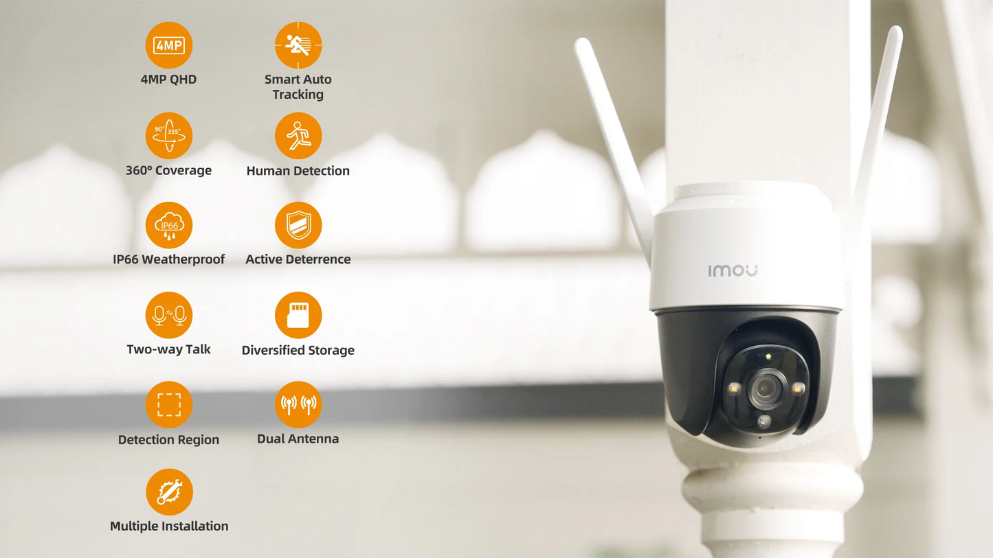 IMOU Cruiser IPC-S22F/IPC-S42F 2/4MP Wi-Fi Camera PTZ Outdoor IP67 Weatherproof Audio Recording Camera AI Human Detection Camera