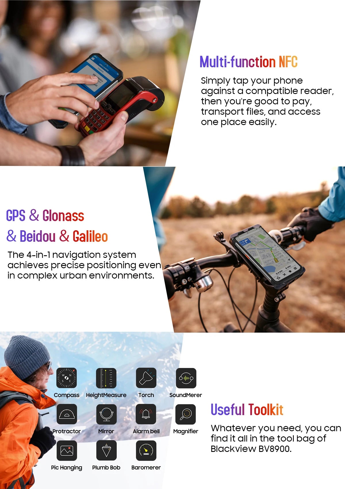 Blackview BV8900 Rugged Smartphone , Android 13 2.4K Display,16GB+ 256GB Helio P90 Mobile Phone, Upgrade Thermal By FLIR® Phones