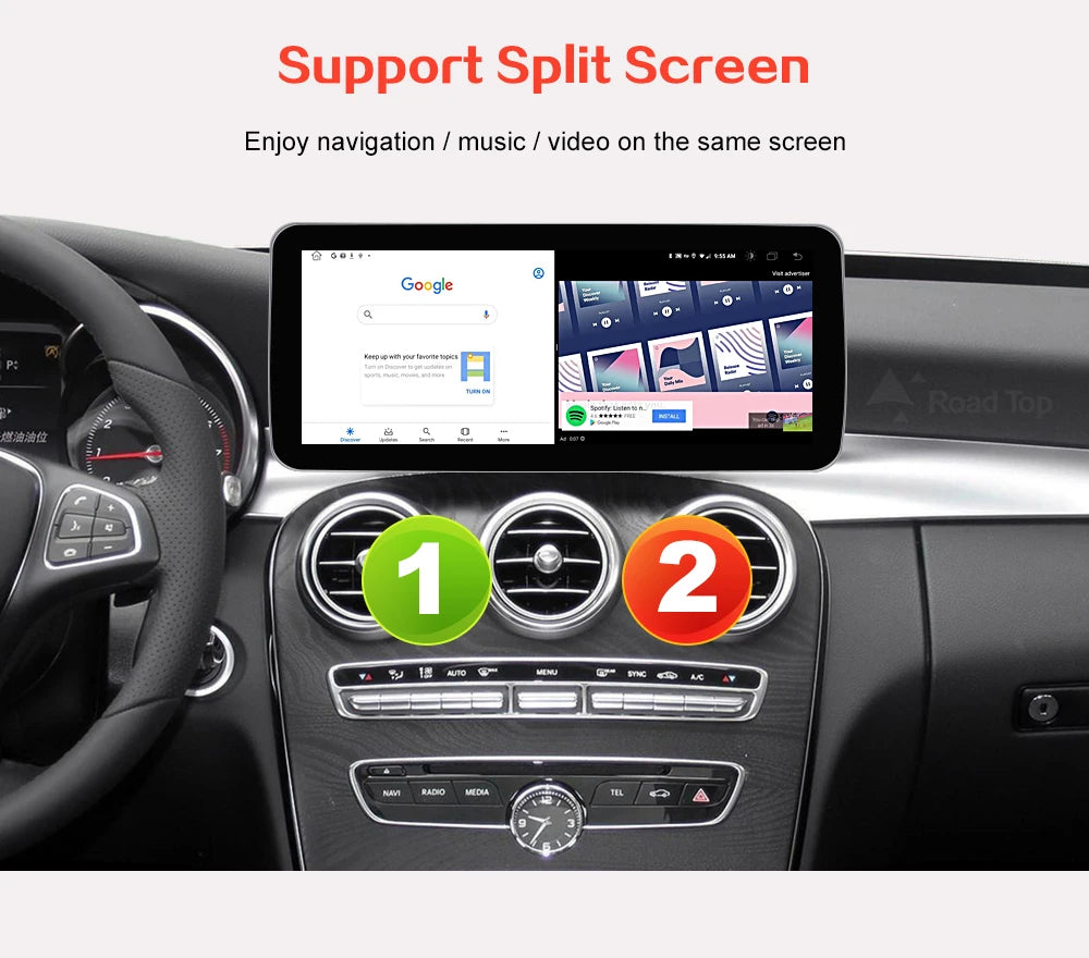 Android 13 Touch Screen Auto CarPlay For Mercedes C Class W205 GLC V Class W447 2015-2019 Car Radio Multimedia GPS Navi 4G WiFi