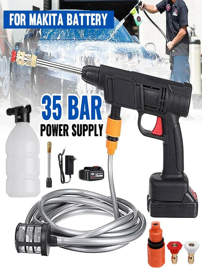 Portable High Pressure Washer Cleaner Gun Cleaner Car Washing Machine Electric Garden Water Gun Adjustable For Makita 24VBattery