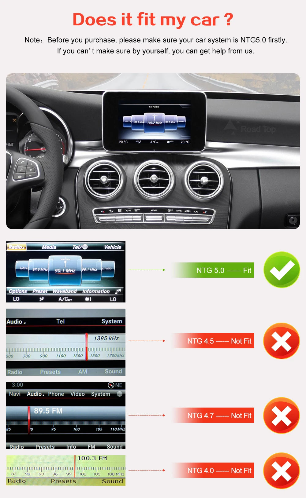 Android 13 Touch Screen Auto CarPlay For Mercedes C Class W205 GLC V Class W447 2015-2019 Car Radio Multimedia GPS Navi 4G WiFi