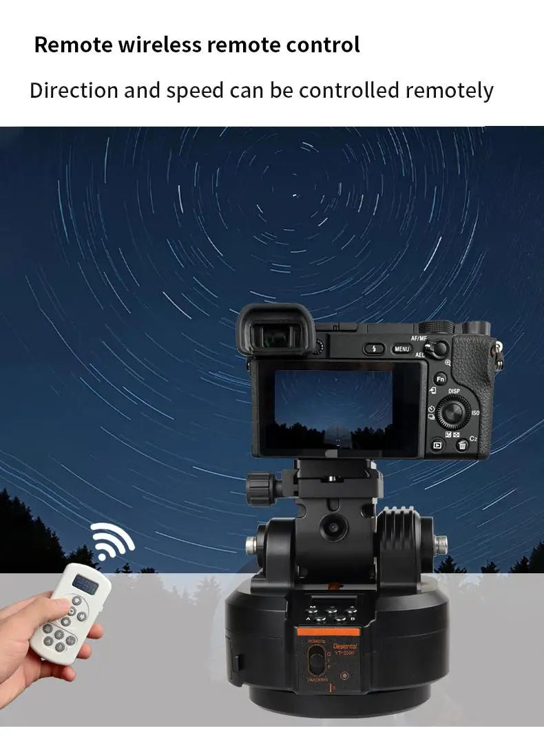 Desiontal YT-2000 Motorized Panoramic Tripod Head AI Face Tracking 2KG Bearing Mobile Camera Live Remote-controlled