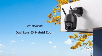 Ctronics 4K 8MP 5X Optical Zoom IP Camera 5G WiFi PTZ 360 Outdoor AI Auto Tracking CCTV Color Night Vision Two Way Audio