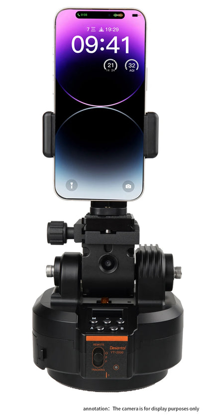 Desiontal YT-2000 Motorized Panoramic Tripod Head AI Face Tracking 2KG Bearing Mobile Camera Live Remote-controlled