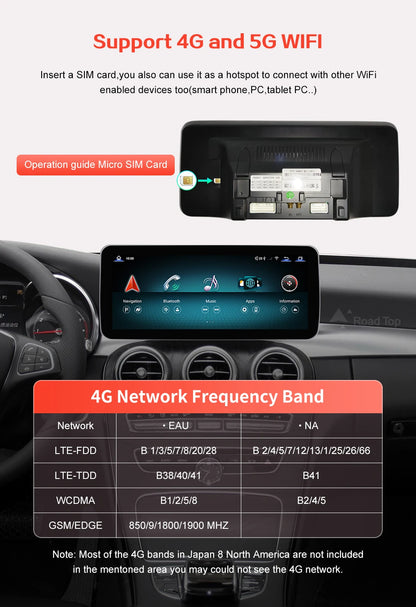 Android 13 Touch Screen Auto CarPlay For Mercedes C Class W205 GLC V Class W447 2015-2019 Car Radio Multimedia GPS Navi 4G WiFi