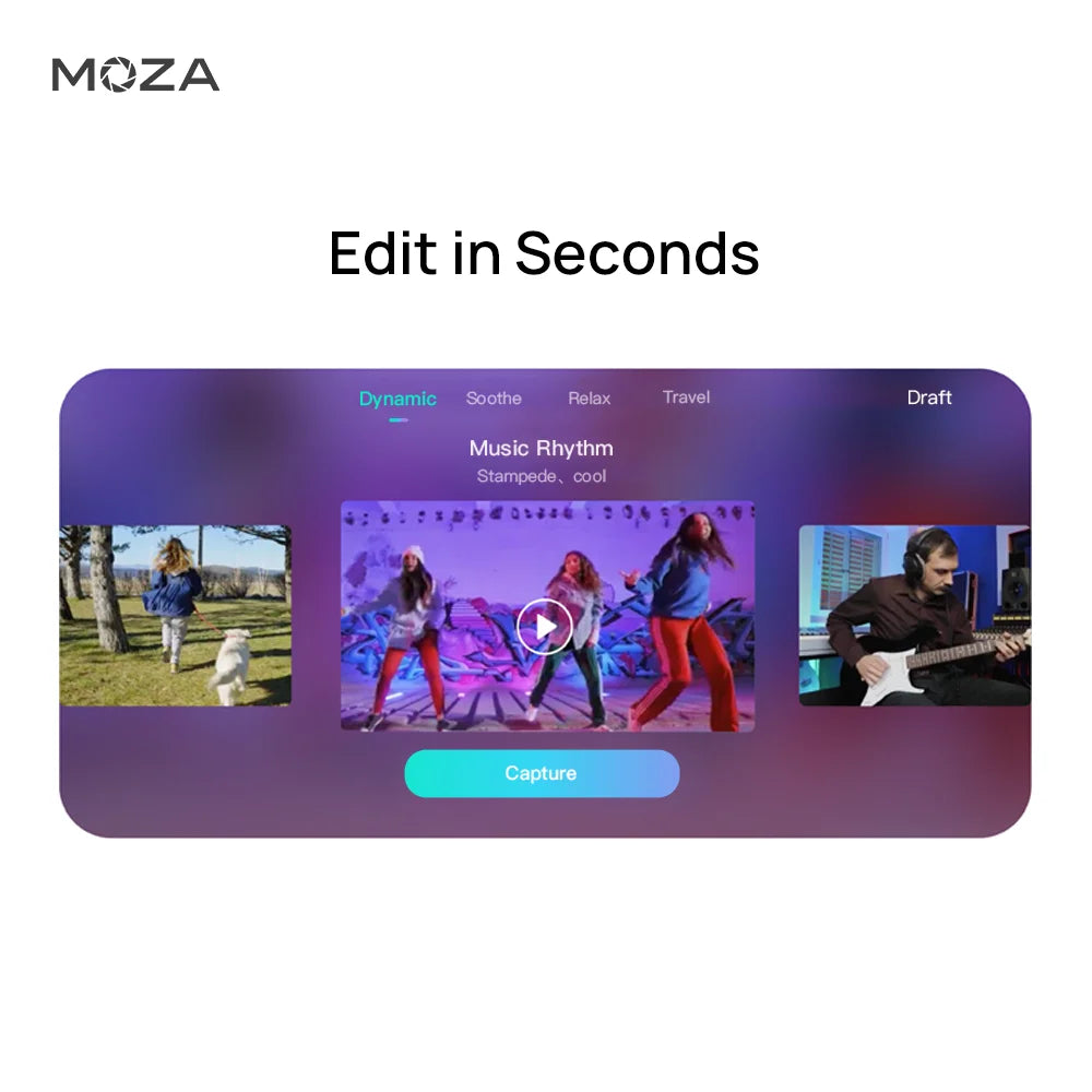 MOZA MOIN Camera 3-Axis 4K HD Handheld Gimbal Camera Stabilizer Built-in Wi-Fi Control Wide Angle Smart Track