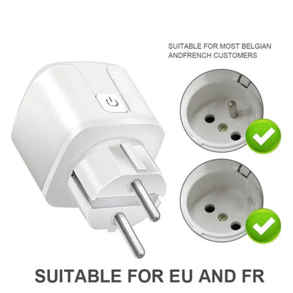 Tuya Zigbee Smart Plug With Power Monitoring 20A/16A EU Smart Socket Timer Function Voice Control Via Alexa Google Home Yandex