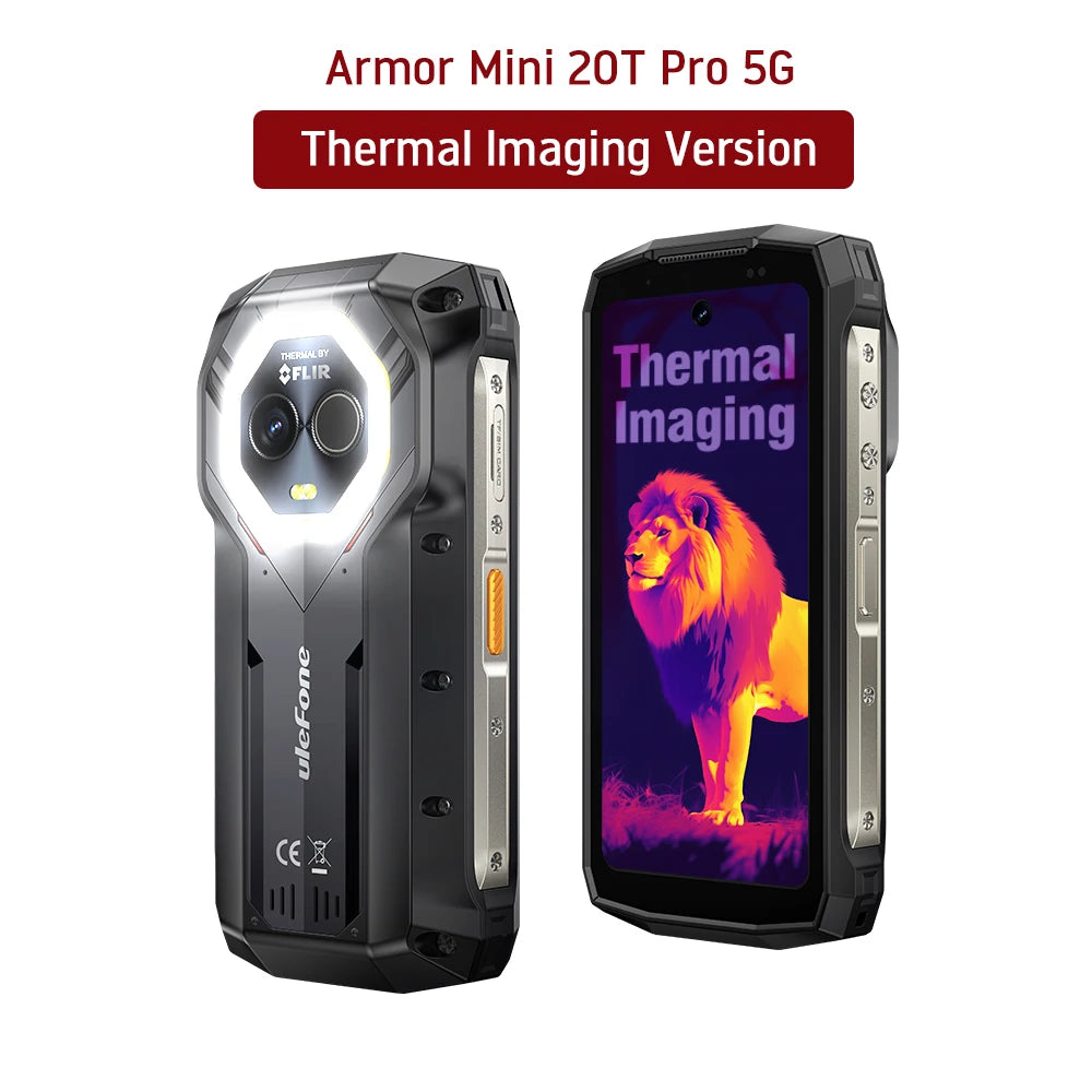 【World Premiere】Ulefone Armor Mini 20T Pro 5G  4.7" Display  Rugged Phone LED Light Android 14 Smartphone 6200mAh 16GB+256GB 33W